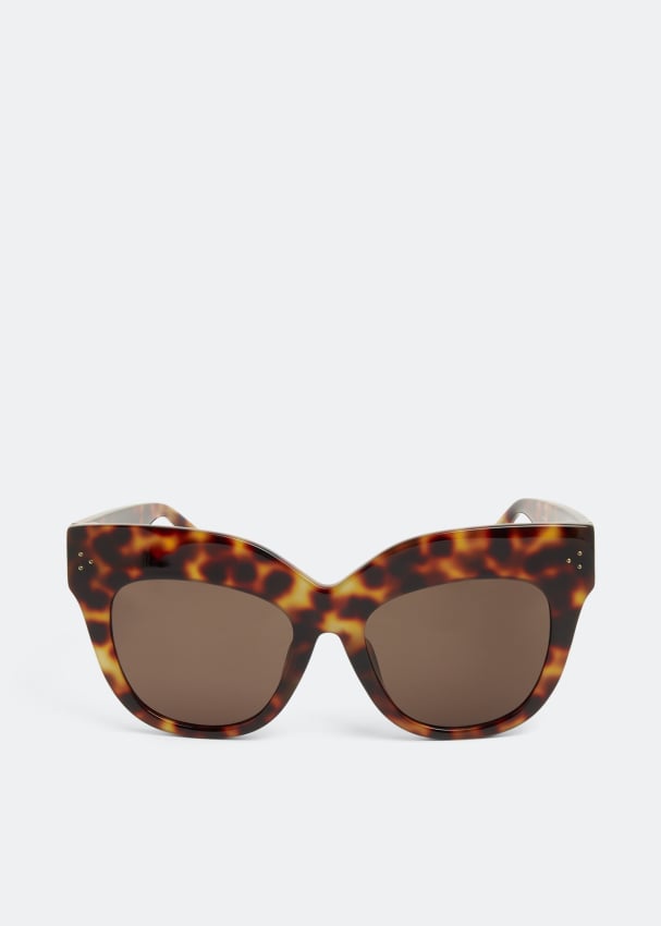солнцезащитные очки boss кошачий глаз оправа пластик для мужчин оранжевый Солнечные очки LINDA FARROW Dunaway sunglasses, коричневый