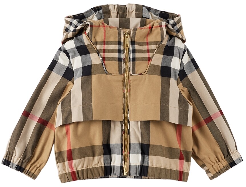 

Бежевая куртка в контрастную клетку Baby Beige Burberry