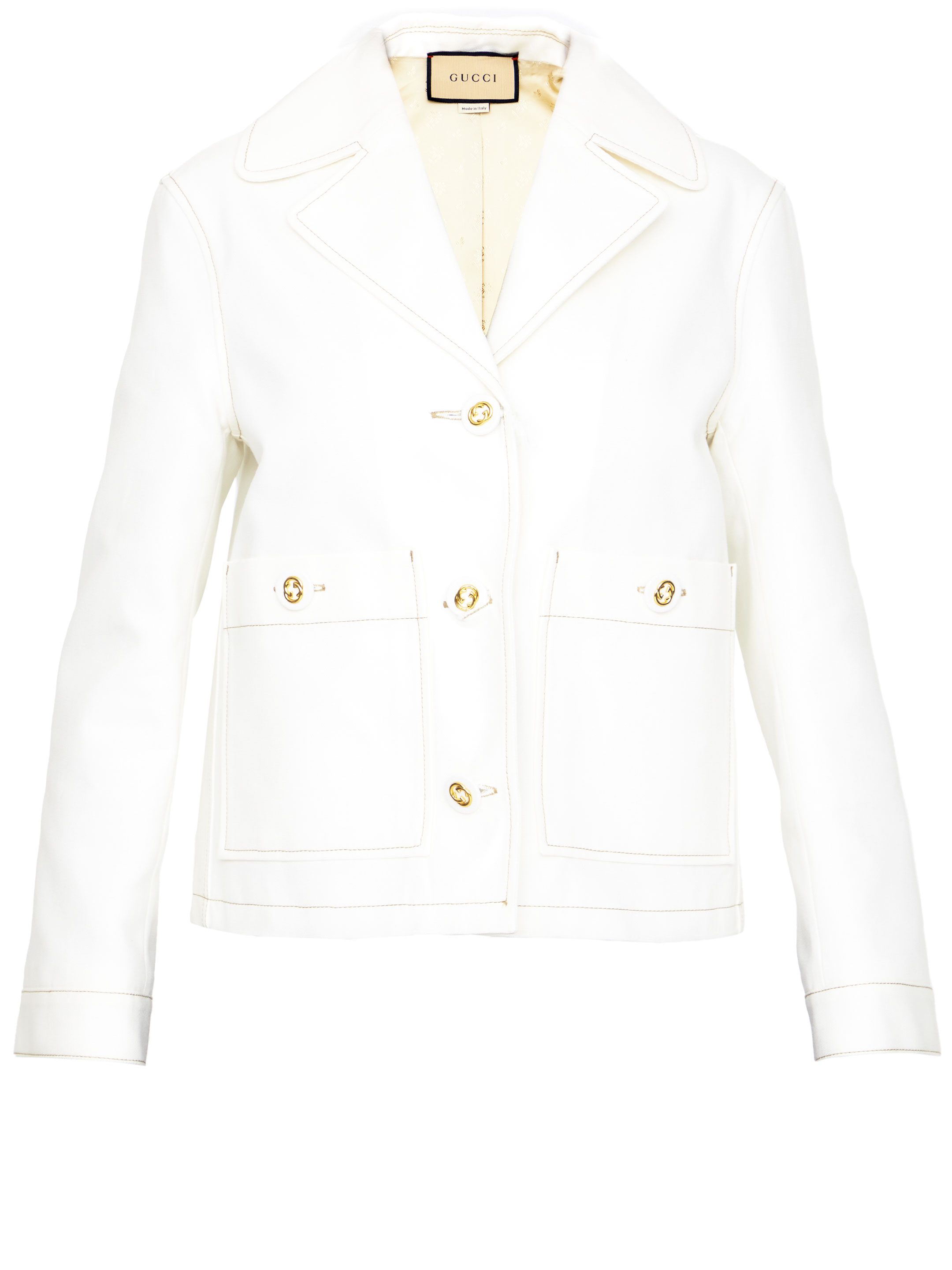 Куртка Gucci Cotton denim, белый блюдо круглое из золотистого металла watson единый размер разноцветный