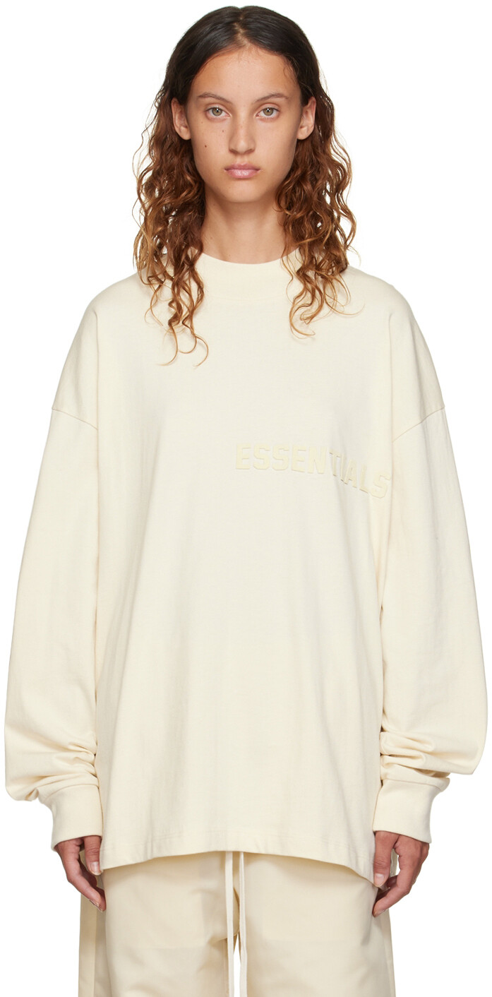 

Хлопковая футболка с длинным рукавом Off-White Essentials, Серый