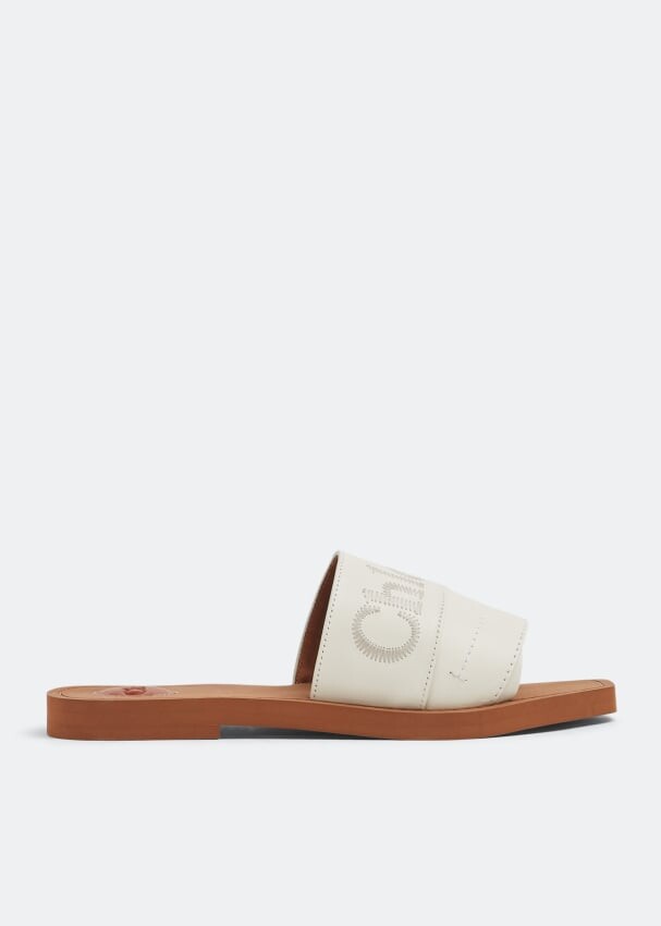 

Сандалии CHLOÉ Woody flat sandals, белый
