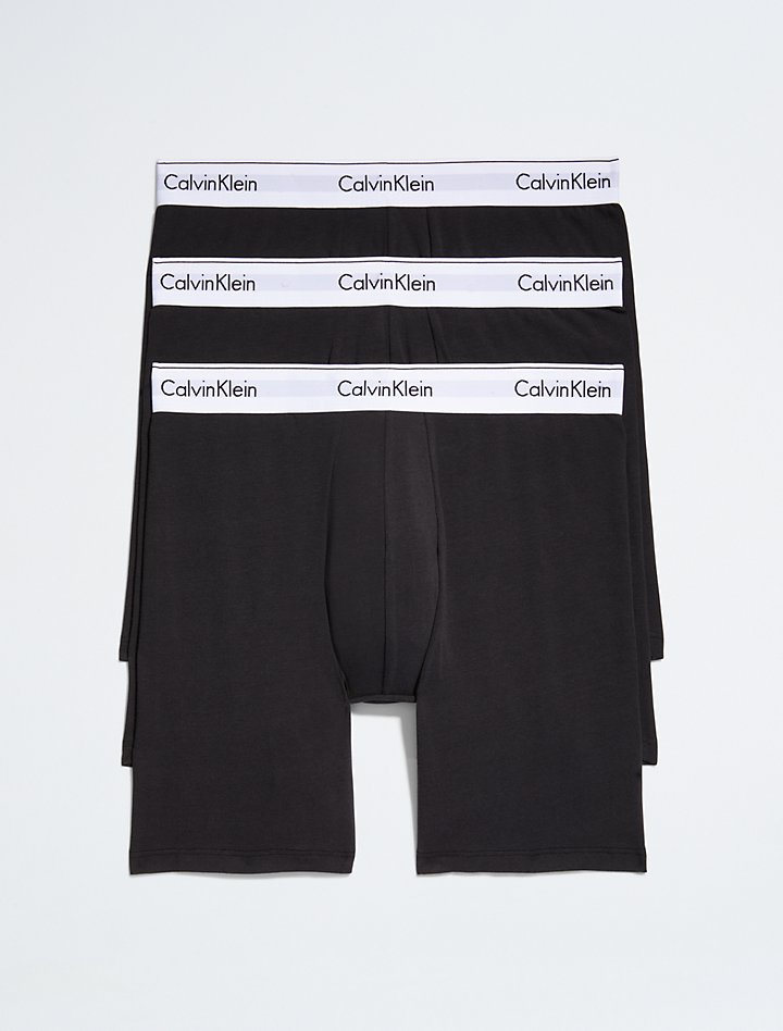 цена Комплект из 3 длинных трусов-боксеров Modern Cotton Stretch Calvin Klein, черный