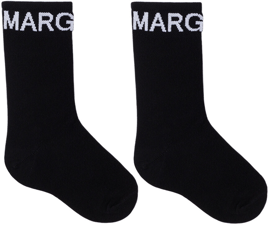

Детские черные жаккардовые носки MM6 Maison Margiela