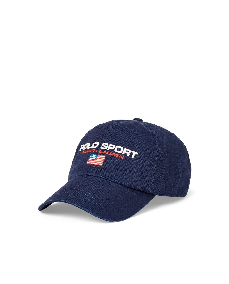 

Мужская хлопковая кепка с логотипом Polo Sport Polo Ralph Lauren, темно-синий