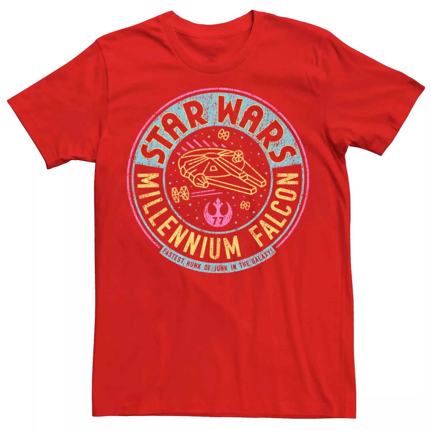 Мужская футболка с неоновым буквенным логотипом «Звездные войны: Сокол тысячелетия» Star Wars, красный мужская футболка с картой таро сокол тысячелетия звездные войны star wars