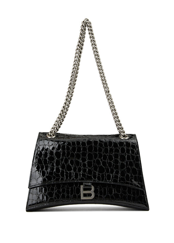 

Черная женская кожаная сумка через плечо crush среднего размера Balenciaga