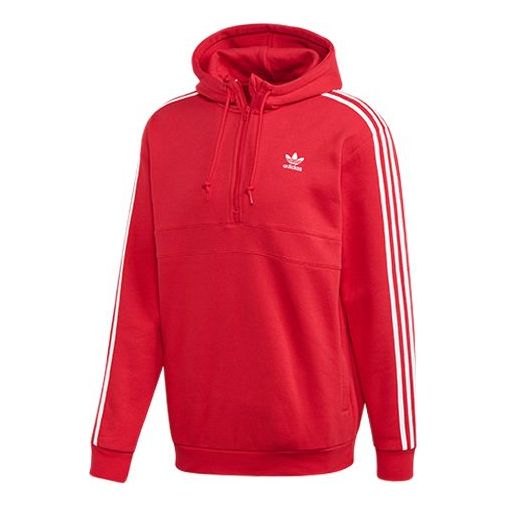 Толстовка adidas originals Half Zipper Pullover hooded Fleece Lined Stay Warm Red, красный