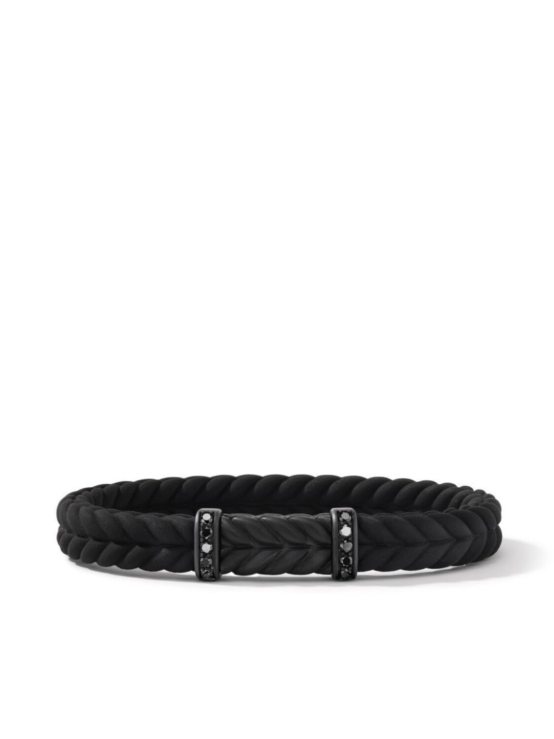 

Плетеный браслет Chevron с бриллиантами David Yurman, черный