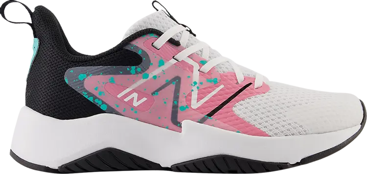 

Кроссовки Rave Run v2 Big Kid 'White Real Pink Paint Splatter', белый
