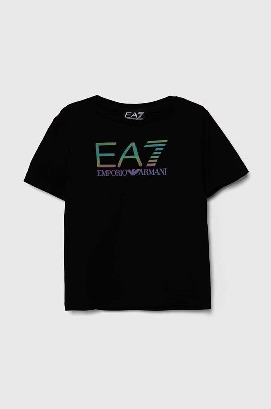 

EA7 Emporio Armani Детская хлопковая футболка, черный
