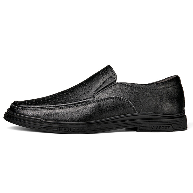 

Туфли мужские Men"s Casual Men Low-Top Mulinsen, цвет Black punched style [shoe size: sports shoes 41 = this style 40 size]