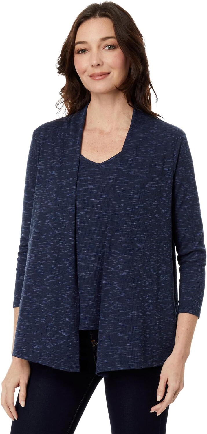 

Свитер Petite Pocket Drapey Rib Cardigan NIC+ZOE, цвет Dark Indigo
