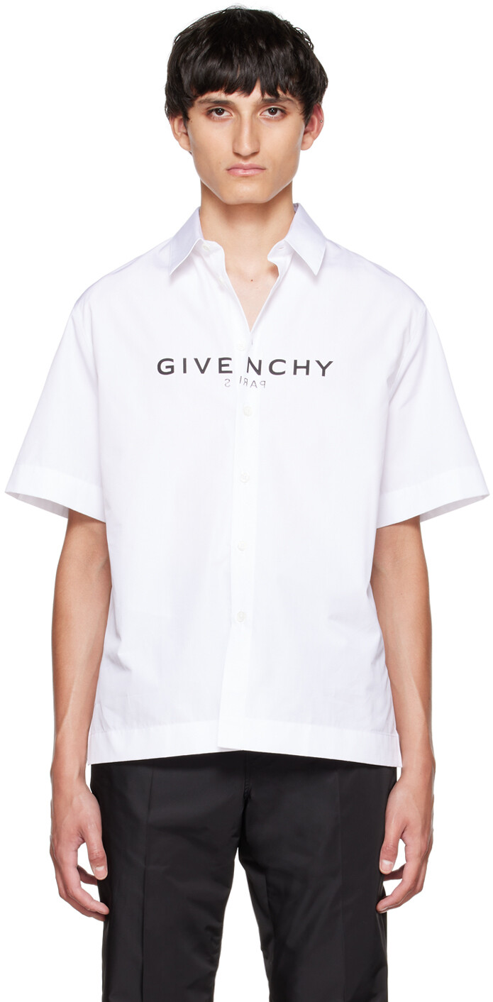 

Белая рубашка с принтом Givenchy
