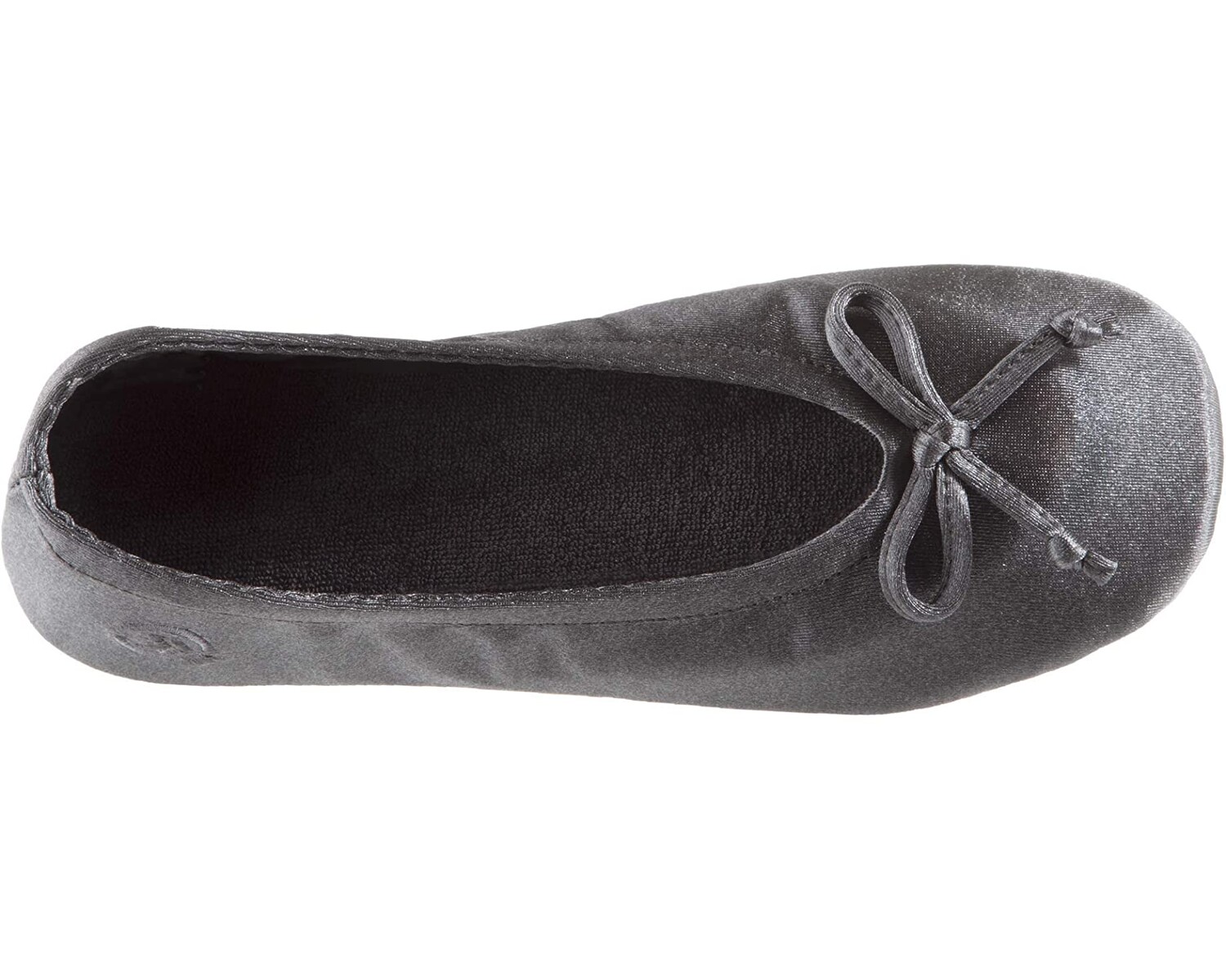 

Слипперы Womens Satin Ballerina With Bow, минеральный мягкий галстук-бант