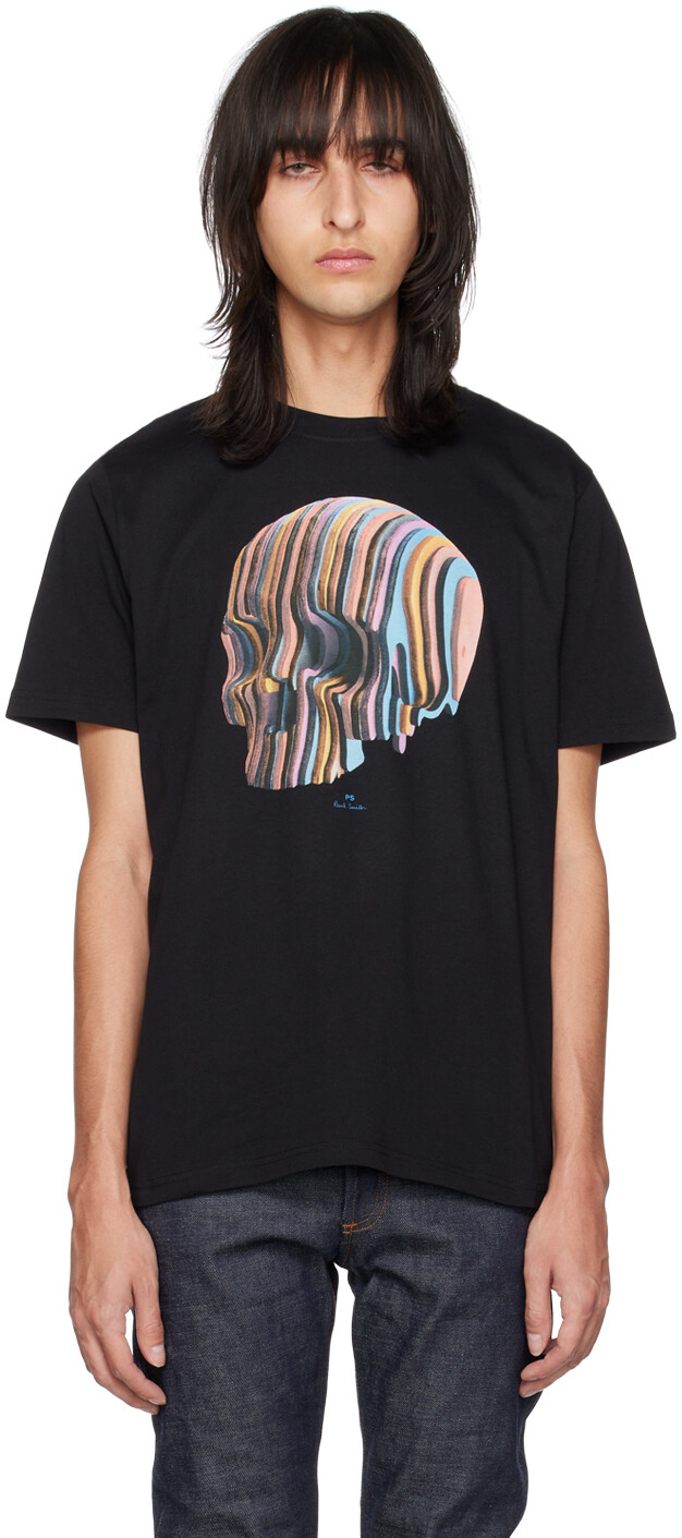 

Черная футболка с разноцветным черепом PS by Paul Smith