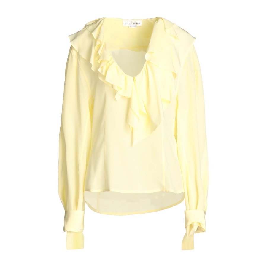 Блуза Victoria Beckham Silk, светло-желтый фотографии