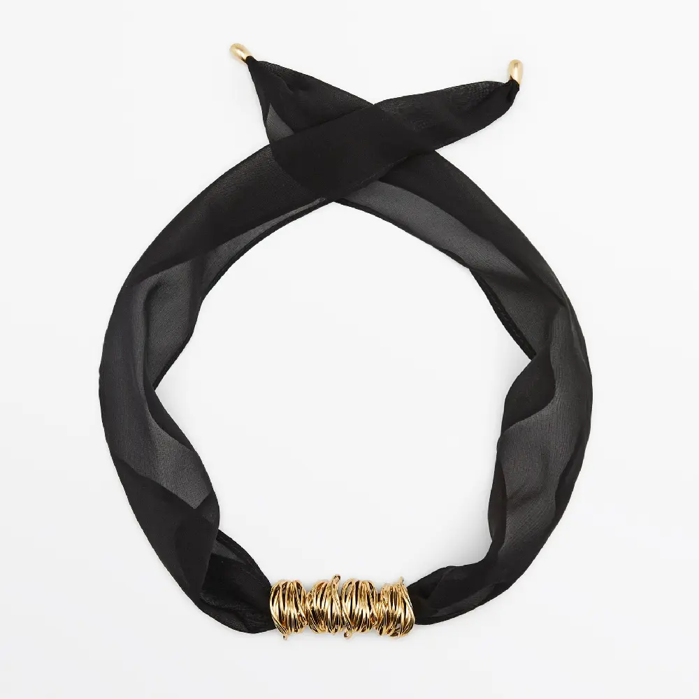 

Колье Massimo Dutti Textured Wire Piece Detail, золотистый