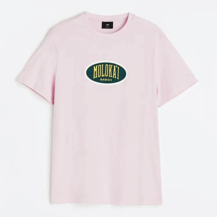 

Футболка с принтом H&M Moloka'i Regular Fit, розовый