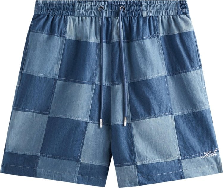 Шорты Kith Patchwork Indigo Active Short 'Indigo', разноцветный - фото