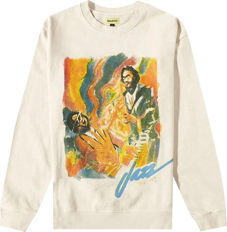

Толстовка Market Jazz Night Crewneck 'Coconut', кремовый, Бежевый