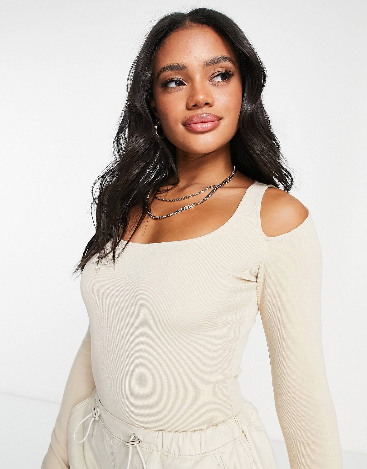 

Каменное боди с вырезами на плечах ASOS DESIGN - STONE