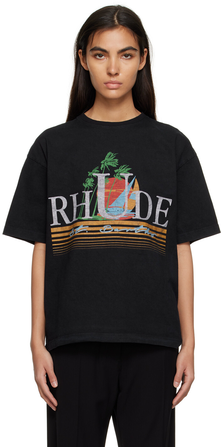 

Черная футболка «Тропики» Rhude