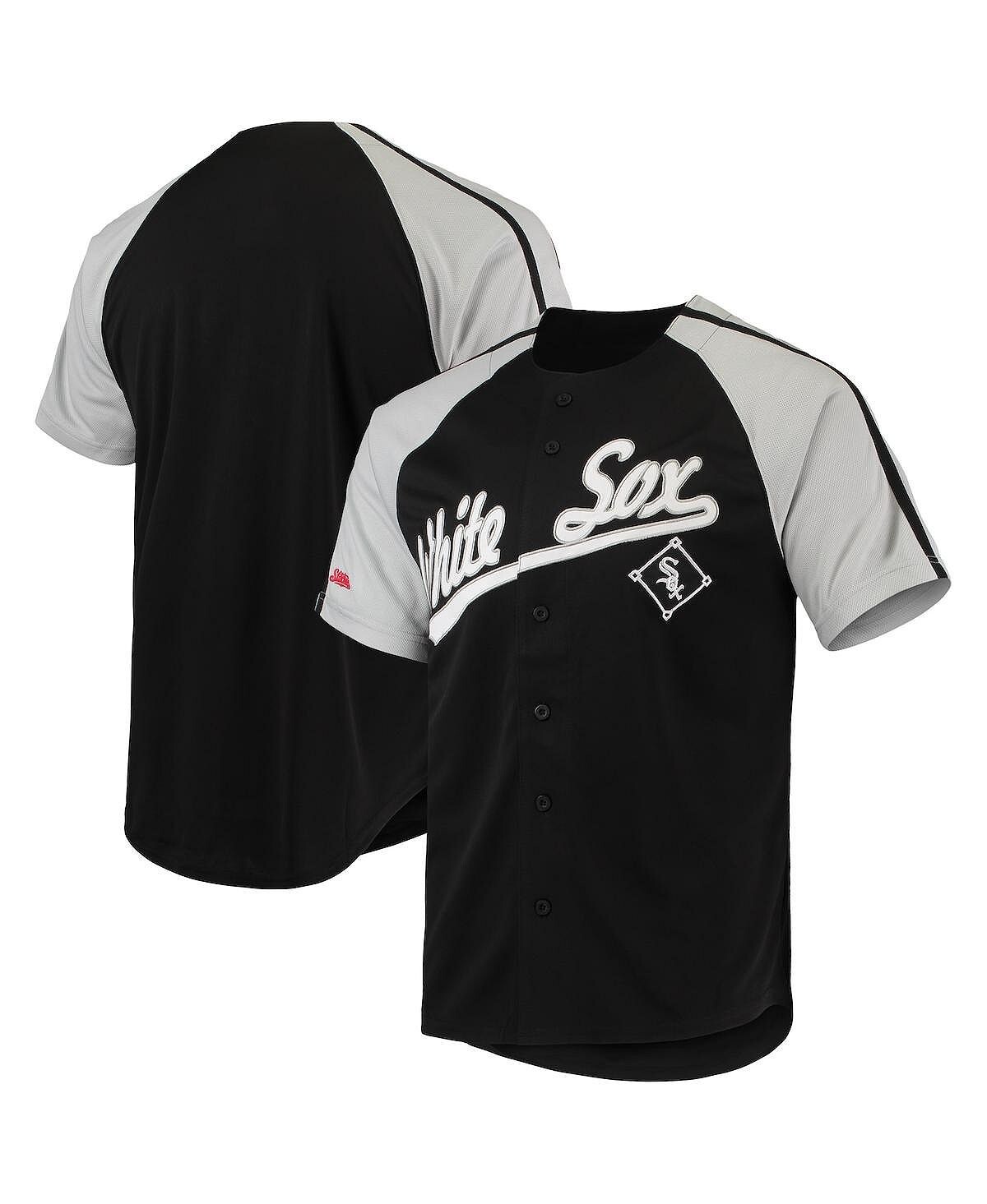 

Мужская черная копия джерси chicago white sox на пуговицах с регланом Stitches, черный