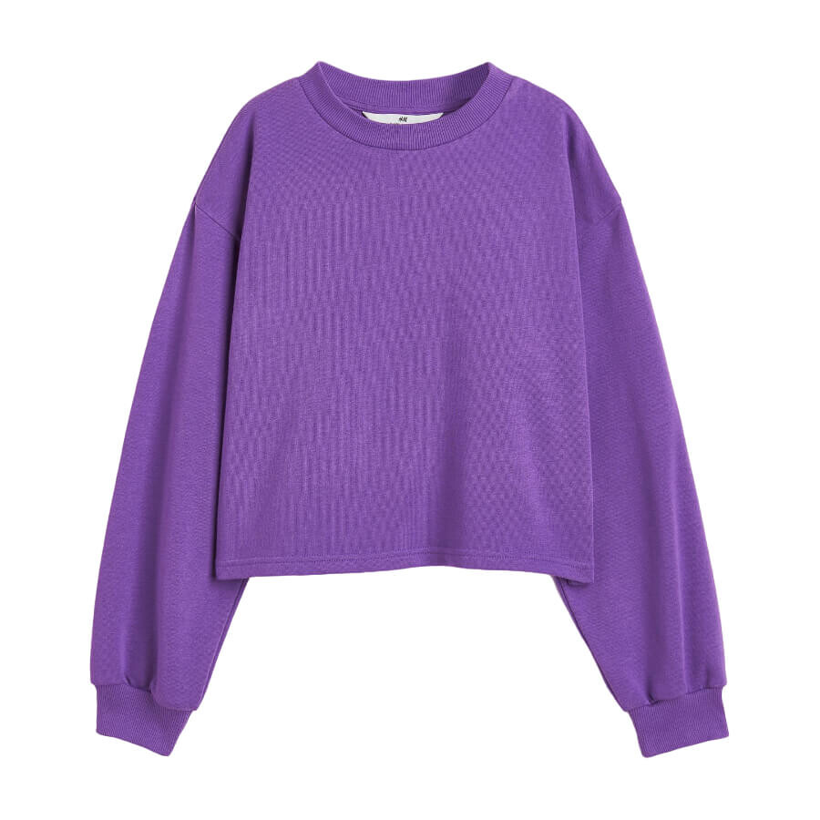 

Свитшот H&M Basics Boxy, фиолетовый