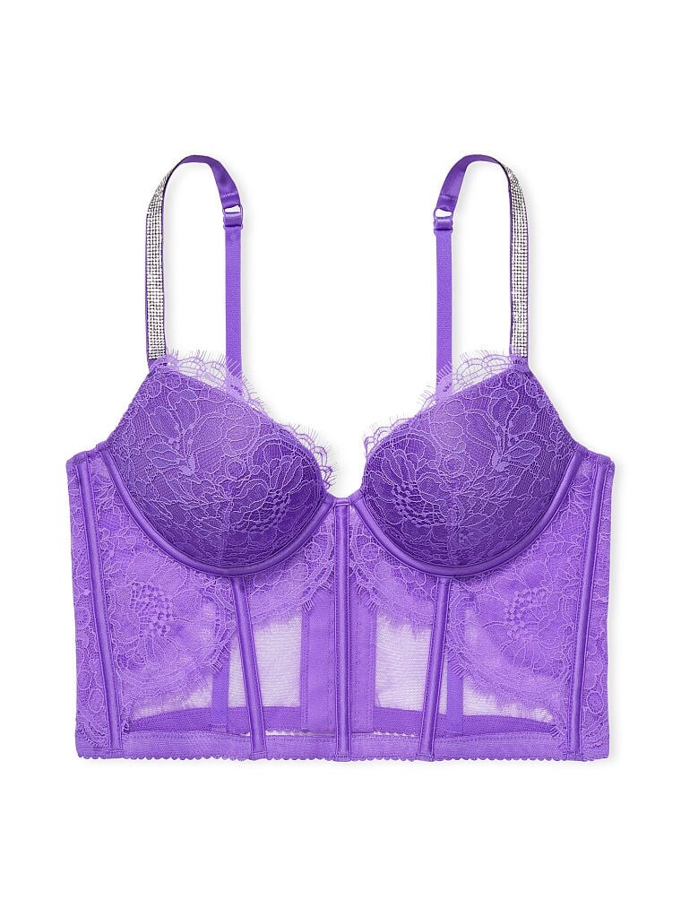 

Корсет Victoria's Secret Very Sexy Shine Strap Lace Push-up, фиолетовый