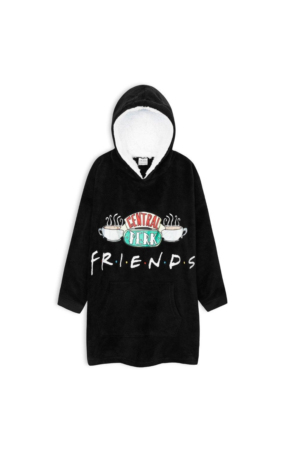 Негабаритное пончо Friends, черный дождевик с капюшоном для мальчиков и девочек 6 7 лет светлячок
