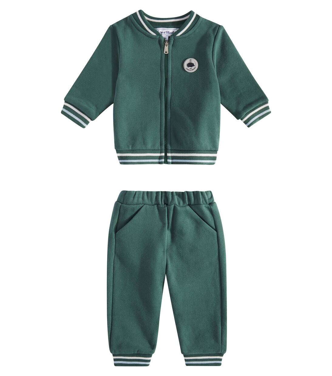 

Комплект из детской хлопковой куртки и спортивных штанов Tartine Et Chocolat, цвет vert anglais