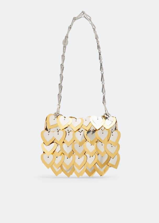 

Сумка PACO RABANNE Hearts sparkle nano bag, золотой