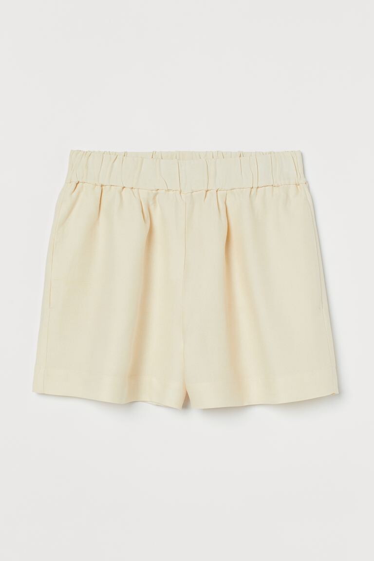 

Шорты из смесового льна H&M, сливочный