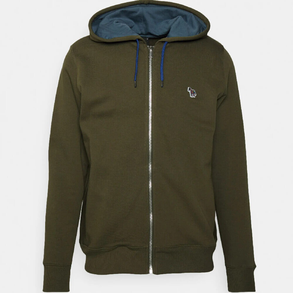 

Толстовка PS Paul Smith Ziphoody, темно-синий/темно-зеленый