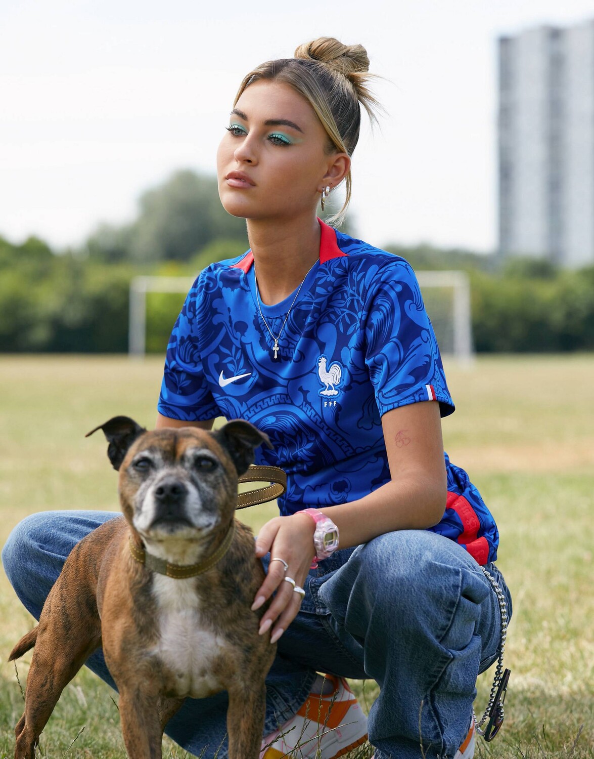 

Синяя футболка Nike Football France Euro 22 Home Stadium