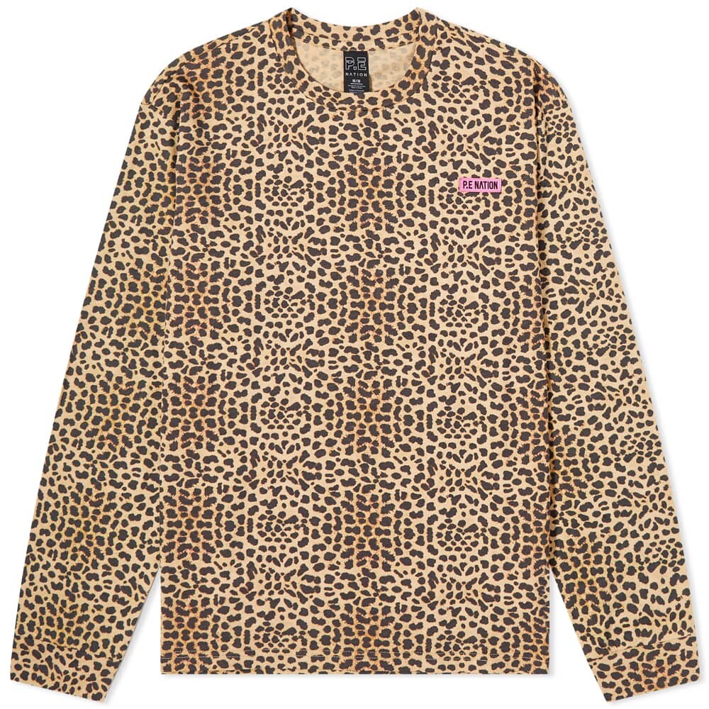

Футболка P.E Nation Long Sleeve Power Up Leopard Tee