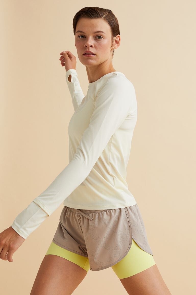 

Топ для бега H&M, светло-бежевый