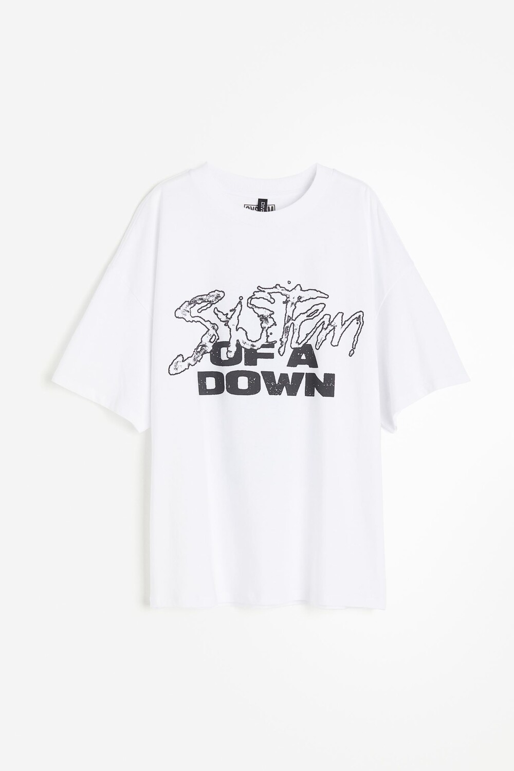 

Футболка H&M Oversized Printed, белый