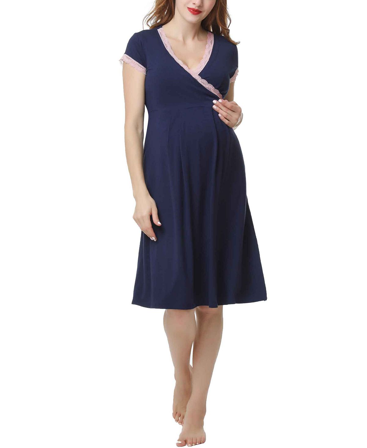 Ночная рубашка для беременных и кормящих мам kimi & kai jenny kimi + kai, синий ночная рубашка для беременных кормящих и amp комплект халатов accouchée цвет gray