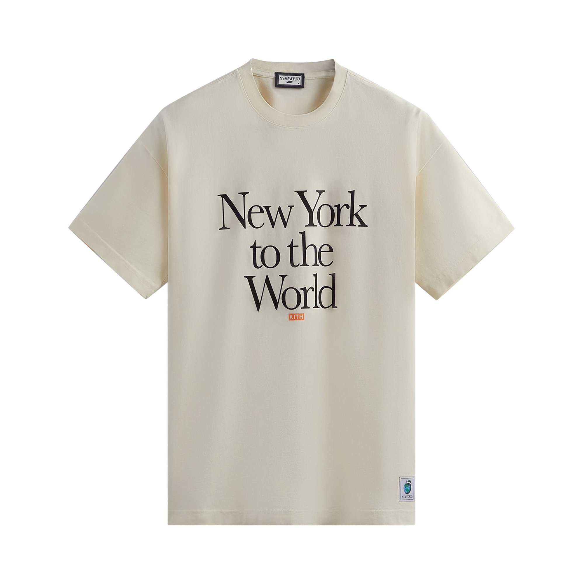 футболка kith new york to the world vintage tee размер xl белый Футболка с девизом Kith New York To The World Sandrift