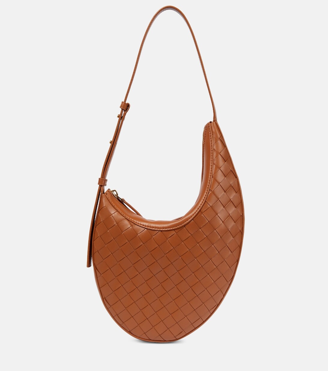 

Сумка через плечо из кожи интрекчато Bottega Veneta, коричневый