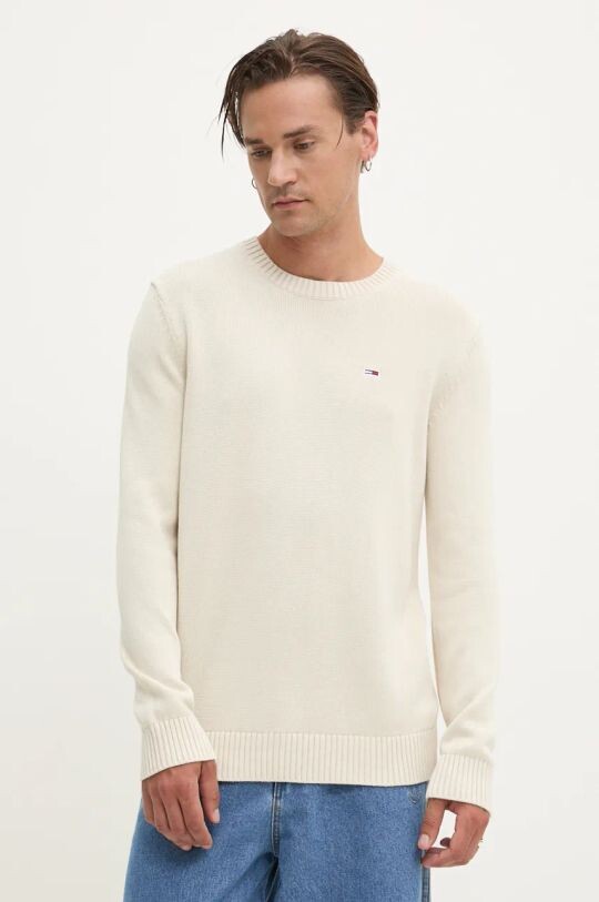 

Хлопковый свитер Tommy Jeans, бежевый