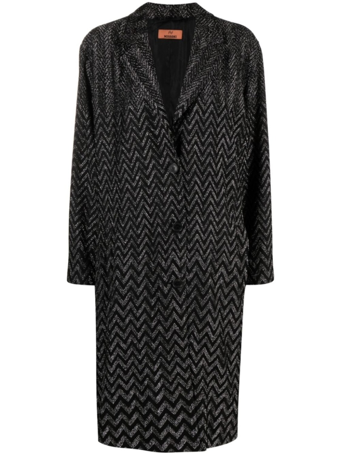 

Missoni однобортное пальто с узором зигзаг, черный