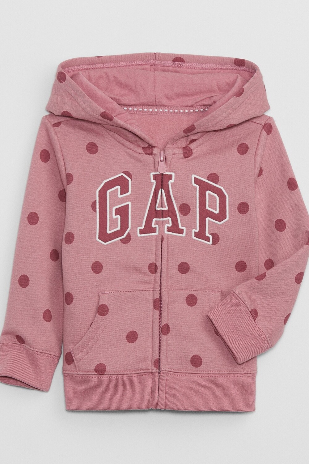 

Худи с длинными рукавами логотипом и молнией Gap, розовый