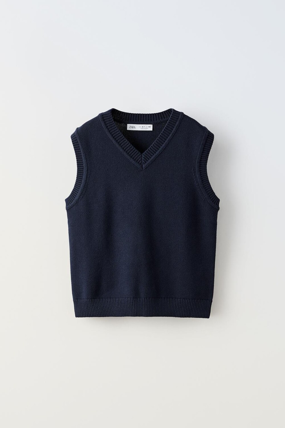 Вязаный жилет ZARA, темно-синий