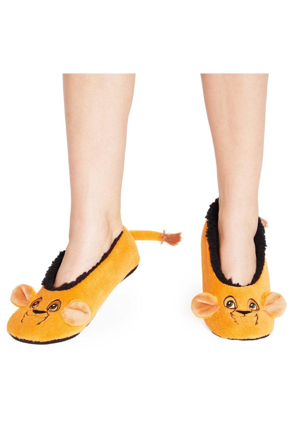 Тапочки Lion King на мягкой подошве Disney, желтый 54 стиля милые женские короткие носки disney минни микки маус стич винни пух хлопковые летние женские носки до щиколотки для девочек