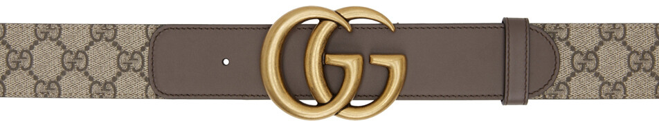 

Бежево-коричневый ремень с узором GG Gucci