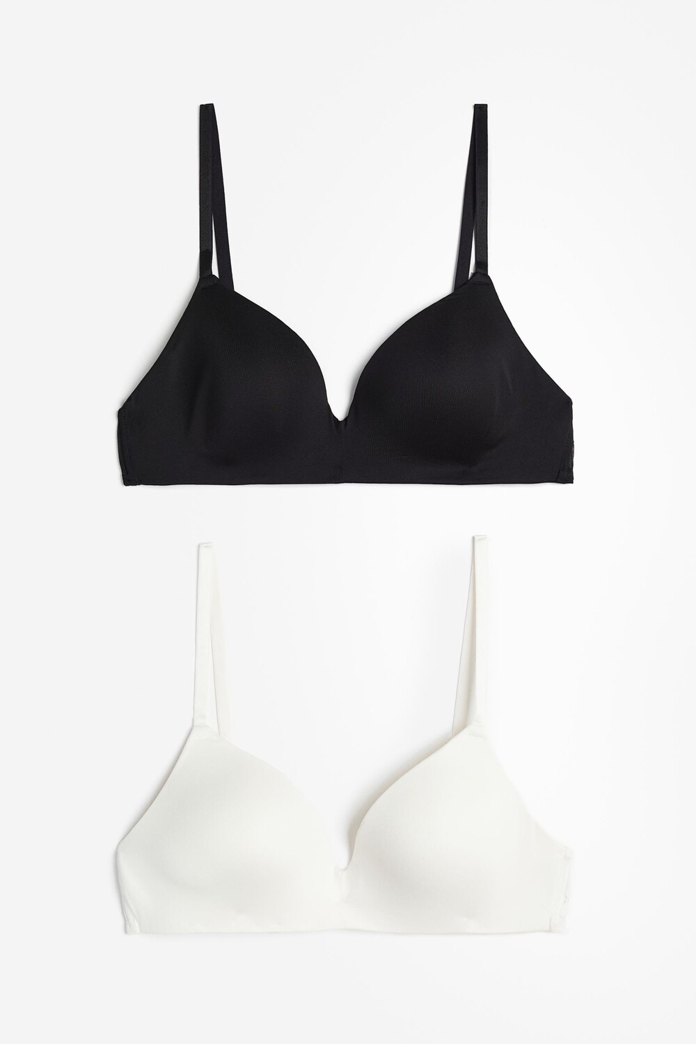 

Комплект бюстгальтеров без косточек H&M Microfiber, 2 предмета, белый/черный
