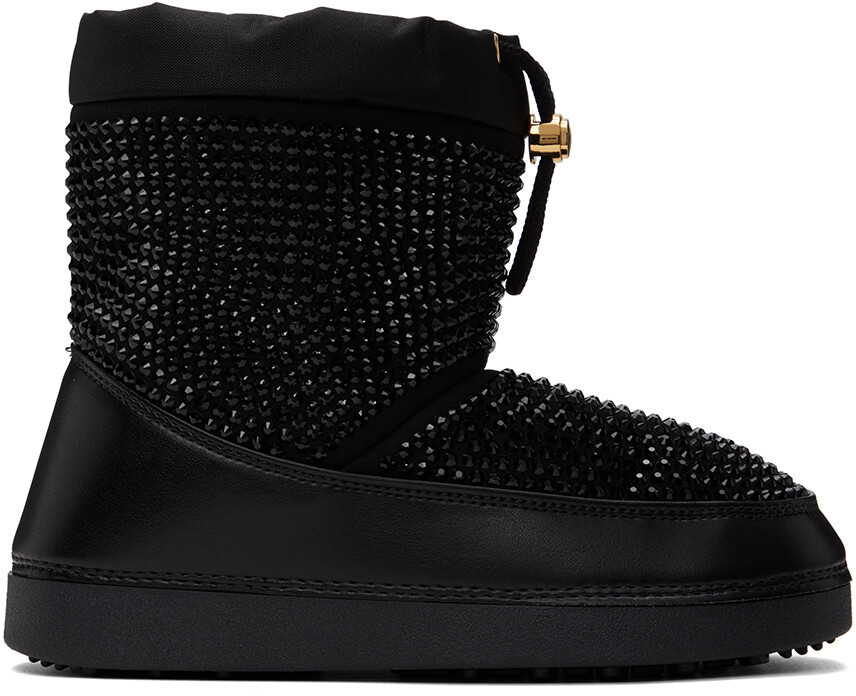 

Сапоги черного снежного кристалла Giuseppe Zanotti, Черный, Сапоги черного снежного кристалла Giuseppe Zanotti