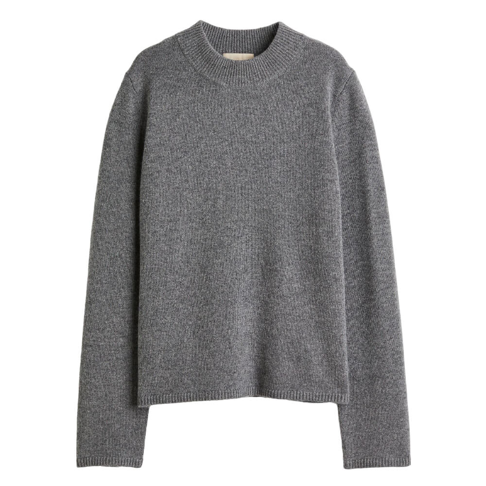 

Свитер H&M Premium Selection Cashmere, серый меланж